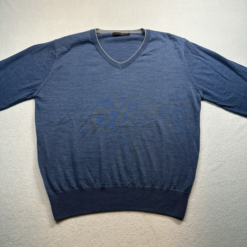 VTG J. Hilburn Men's M Gray Cashmere Wool Sweater Preppy Casual Outdoor Knit